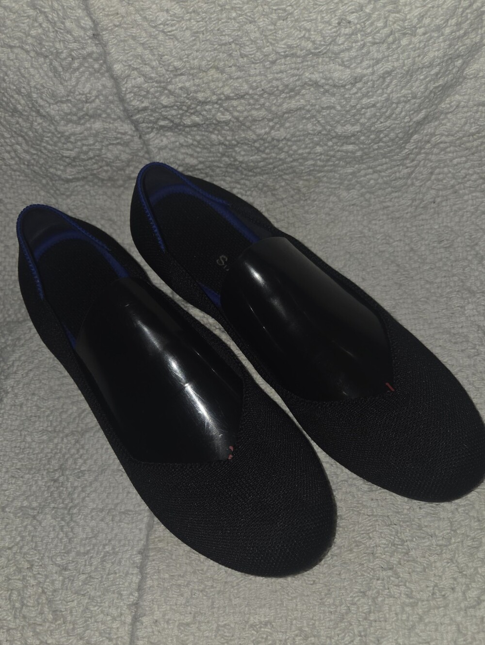 Rothys The Flat Black Solid Knit Rounded Toe Ballet Flats Shoes Original W8 - Picture 4 of 11